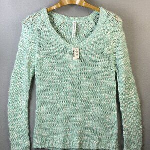 Aeropostale Loose Knit Sweater Womens M V-neck Long Sleeve New With Tag $59.50‎